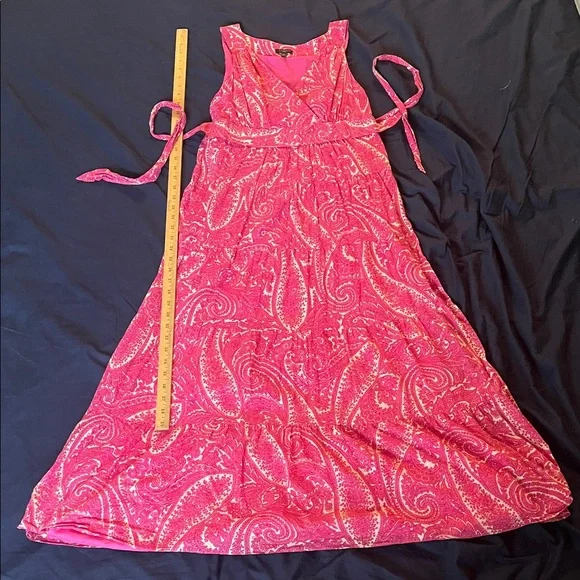 100% Cotton Talbots Petites size 8 petite Pink Paisley Maxi Dress natural fibers